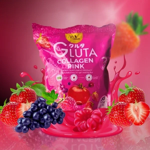 Manee Gluta Collagen Pink Juice 1 packet – 30 pcs Made In Thailand